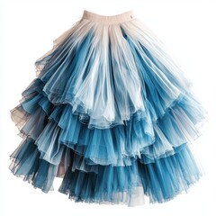 Obraz premium Elegant tulle skirt with layered effect isolated on white