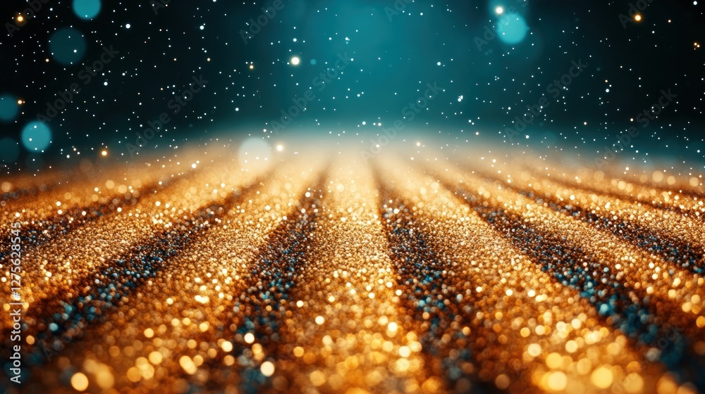 Poster sparkling golden glitter background shimmering texture festive design