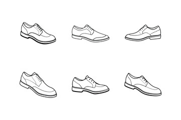 oxford shoes sketch icon line art vector illustration