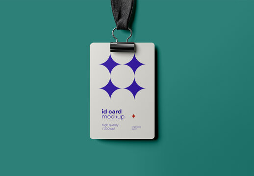 ID Card and Badge Mockup, Realistic and Customizable Design for Corporate, Employee, and Personal Identification Branding