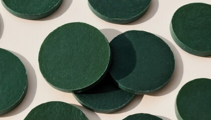 Close-Up of Tablets Arranged in a Circular Pattern