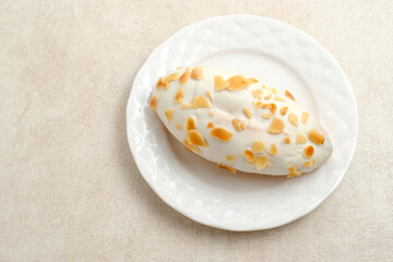 Almond Sweet Bun with chocolate cream inside
