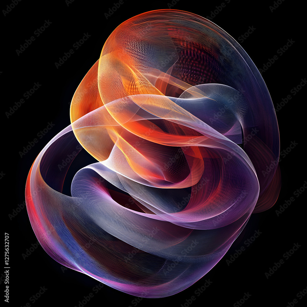 Poster abstract fluid forms: a captivating display of vibrant, flowing shapes, rendered in a stunning array