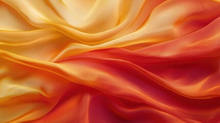 Fototapeta premium Abstract Warm Hues: A Symphony of Orange and Yellow Silk