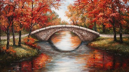 Autumn Bridge Reflection