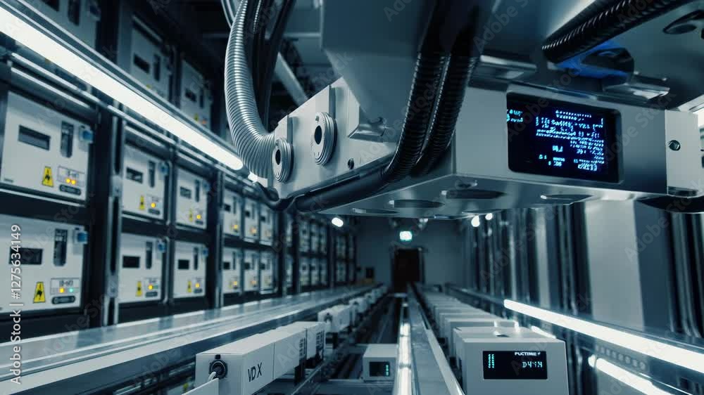 Fototapete exploration of advanced robotics in automated warehouse operations at a technology facility
