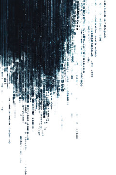 Isolated Binary Code Rain Abstract Background