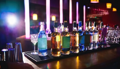 Experience premium bottle service at a vibrant night club featuring a variety of exquisite beverages and a lively atmosphere