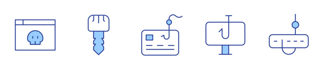 hacker, key, phishing, scam. Hacker Icon vector illustration. Line Duotone style. Editable stroke