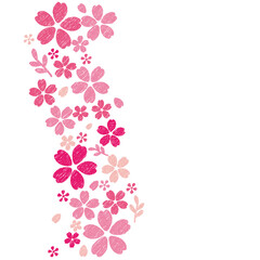 さくらの背景　カード　手描き風