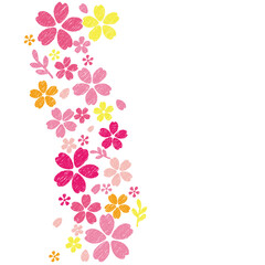 さくらの背景　カード　手描き風