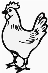 Hand-Drawn Hen Vector Icon