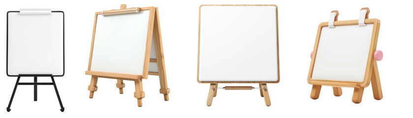 Glossy 3D Whiteboard Design transparents Background