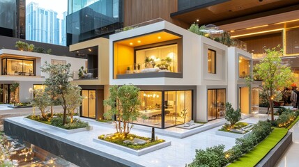 Obraz premium Modern Architecture Model Houses Showcase