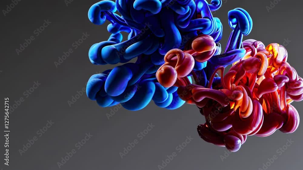 Leinwandbilder colorful abstract swirls mix in a dynamic display of fluid motion and vibrant hues in a captivating 