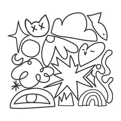 Abstract contemporary, unique, trendy style. Hand drawn trendy vector illustration.