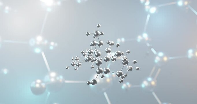 Enalapril rotating 3d molecule, molecular structure of antihypertensive, seamless video