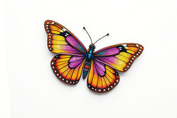 colorful butterfly on white background