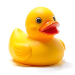 yellow duck toy isolated on white background