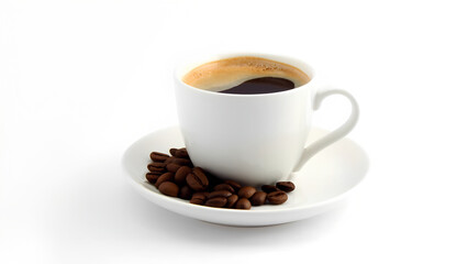 Fototapeta premium cup of coffee with beans