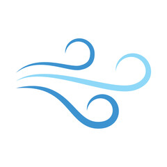 wind sign symbol vector glyph color icon	