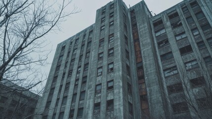 A once-grand hotel now lies in ruins, serving as a poignant symbol of time's inevitable progression and the slow deterioration of abandoned structures