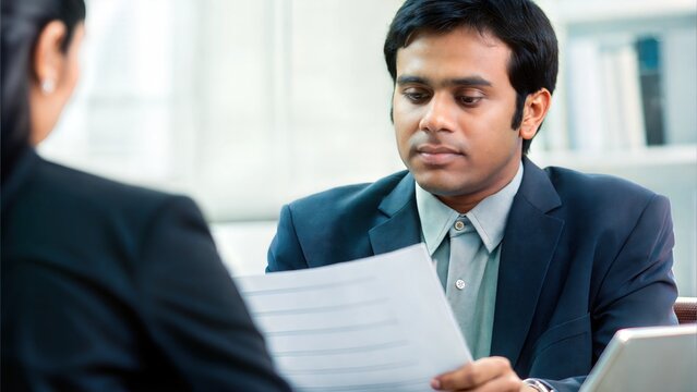 Indian Corporate HR Team Reviewing Resumes
