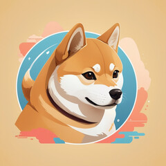 Shiba Inu Floral Portrait Shiba Inu Illustration A Detailed Artistic Representation of Japans