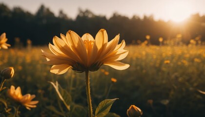 A Flower&rsquo;s Radiance Glowing in Golden Hour Light