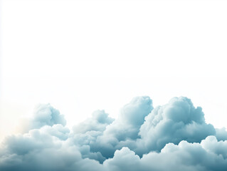 Serene Illustration of Fluffy Layered Clouds Against a Soft Gray and White Sky, Ideal for Enhancing Calmness in Your Design Projects