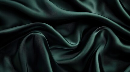 Fototapeta premium Emerald Green Silk Drapery: A Luxurious Textured Background