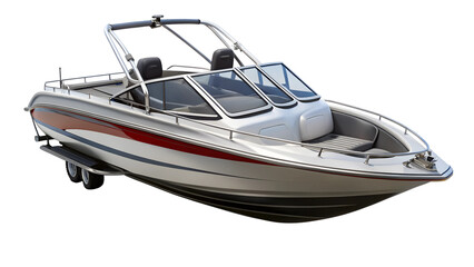  jet boat isolated on transparent white background, clipping path