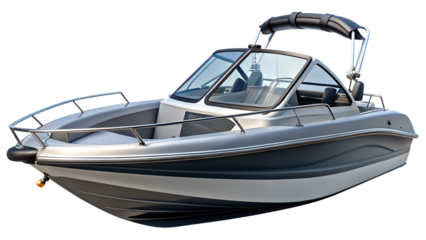  jet boat isolated on transparent white background, clipping path