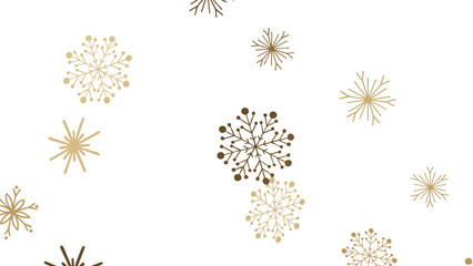 Golden Snowflakes Winter Pattern