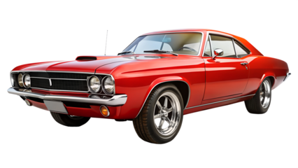 vintage car isolated on transparent white background, clipping path