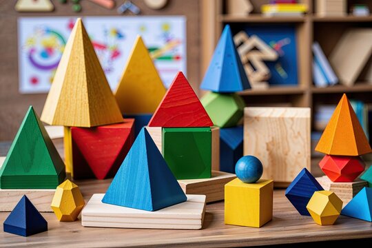 Wooden Geometric Shapes for Autism Education and Developmental Learning