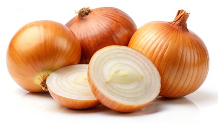 onions on a white background