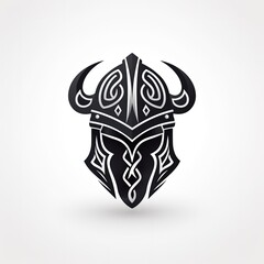 Obraz premium Simple and modern Viking helmet illustration in flat design