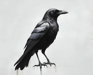 Obraz premium crow on a white background