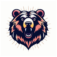 A strong amazing bear logo, sport team, football, tennis, basket ball logo 