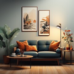Modern Interior Living Room Design Featuring Clean Lines and Minimalist Furniture