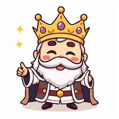 Fototapeta premium A happy cheerful king cartoon illustration 