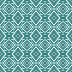  Vintage Botanical Symmetry Ikat seamless pattern Design

