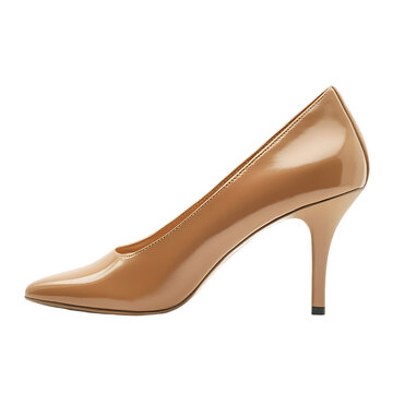 Tan Pointed-Toe High Heels isolated on transparent background