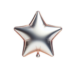 Silver star balloon on transparent background PNG