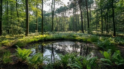 Obraz premium Forest Pond & Ferns
