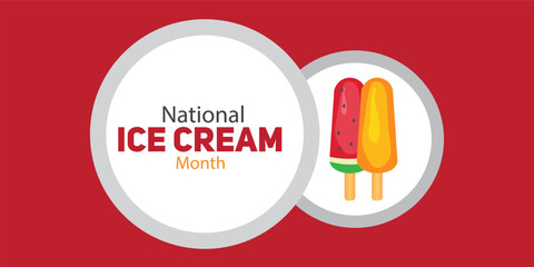 National Ice Cream Month. flat design. story design. flat illustration. simple and elegant	