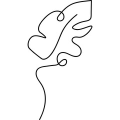 Monstera Leaves Line Art