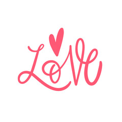 Charming and Captivating Love Typography Featuring a Beautiful Heart Illustration Design