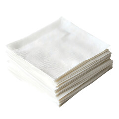 Stack of White Cotton Washcloths isolated on transparent background